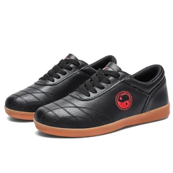 Custom Logo Chinese Kungfu Shoes Genuine Leather Wushu Sneakers Men Taichi Sports Martial Arts Shoes