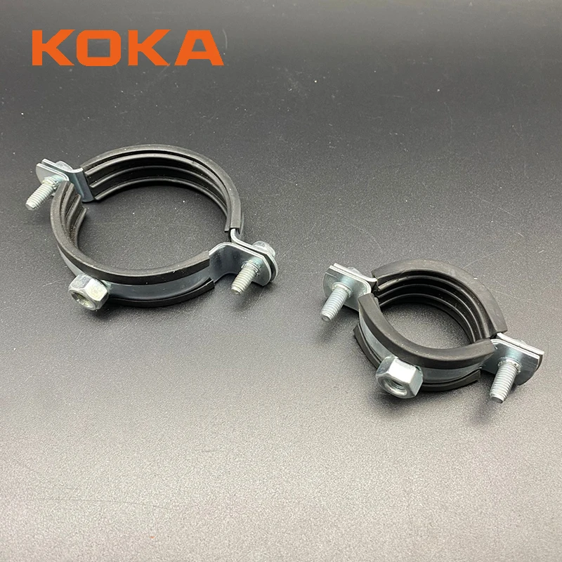 China Factory Stainless Steel Galvanized Conduit Hanger HDG Screw Two Piece EPDM Pipe Clamp