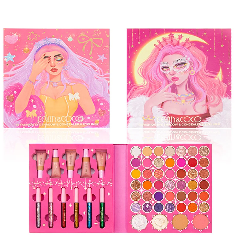 Customized private label makeup eyeshadow palette private label eyeshadow Pigmented 46 Color makeup