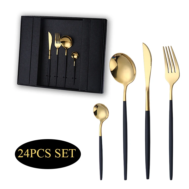 
Amazon Hot Sales Mirror Shine Silverware Stainless Steel 16 20 24 Piece Cutlery Set 