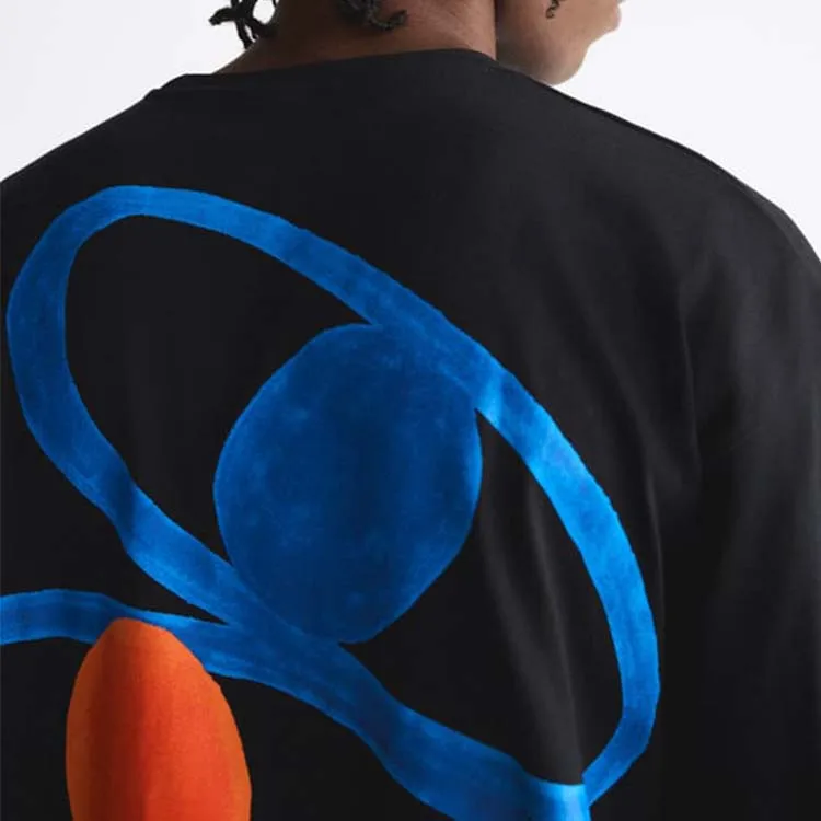 Korean fashion flame pattern men t shirts front contrast graphic prints t shirt