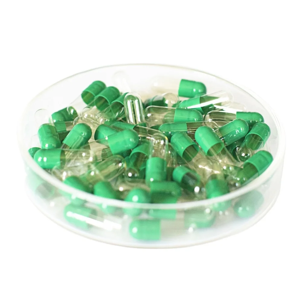 size000#00#0#1#2#3 fruit green bulk empty hard gelatin capsules