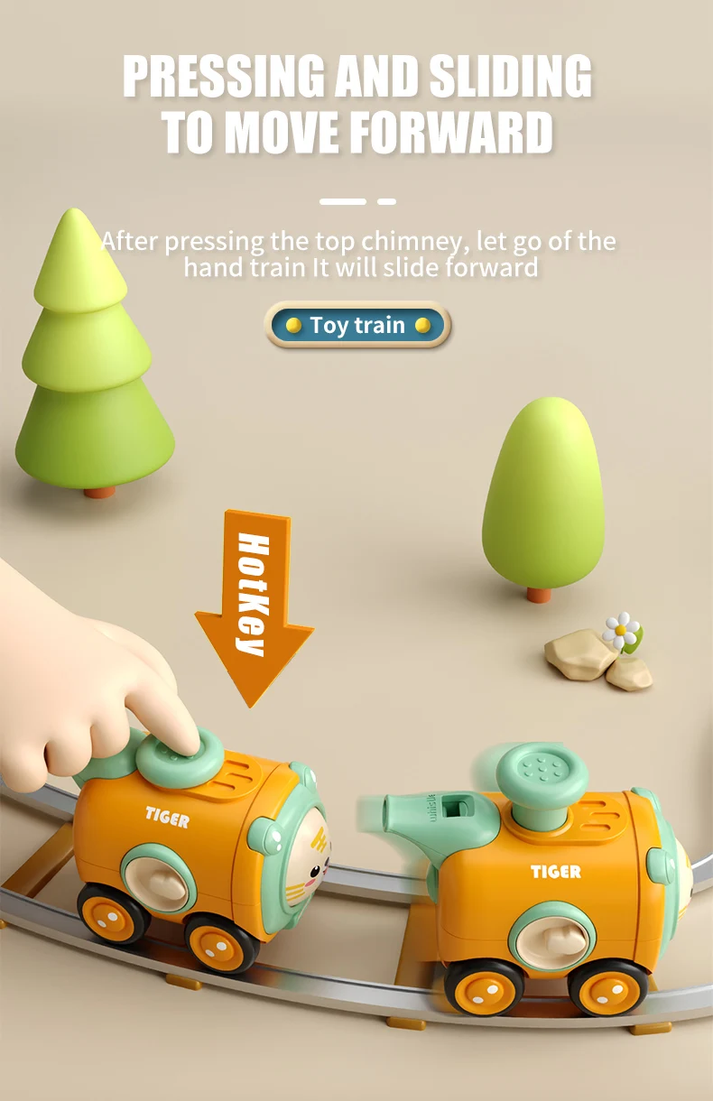 Inertia Toy Car Press Change Face with Whistle Small Train Fall Resistant Car Fun Mini Toy Cars for Toddlers Kids Boys Girls