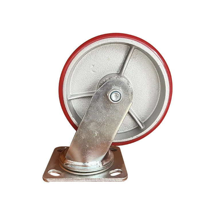 PVC Heavy Duty Rubber Castor Industrial Swivel Trolley 4 5 6 8 Inch Polyurethane Caster Wheel With Brake