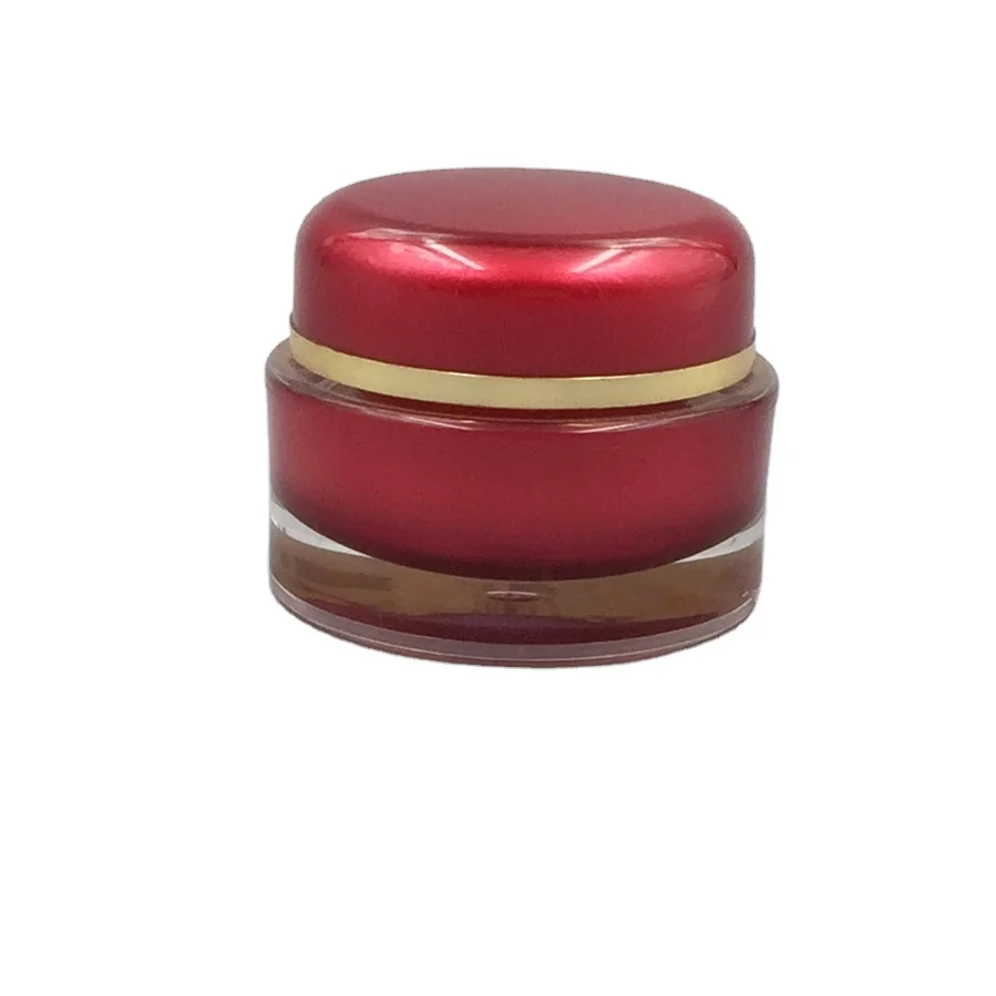 double wall domed pmma packaging wine red Plastic Heavy Wall Jars luxury cosmetic jar manufacturer premium acrylic jar factory