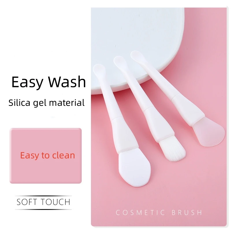 Multifunctional Double Head Face Masking Brush Silicone Mask Brush Face Masking Brush With Spatula Spoon