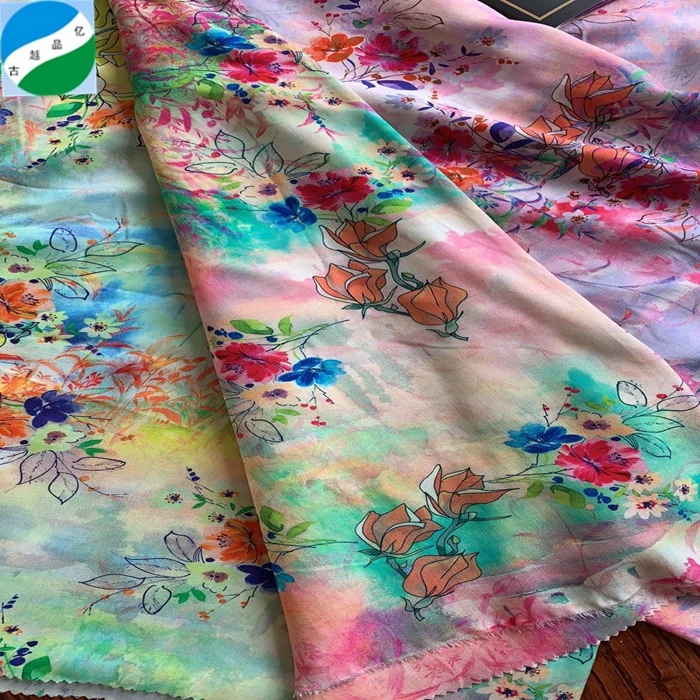 China textile 100% tencel  cotton digital print  fabric stock lot for garment