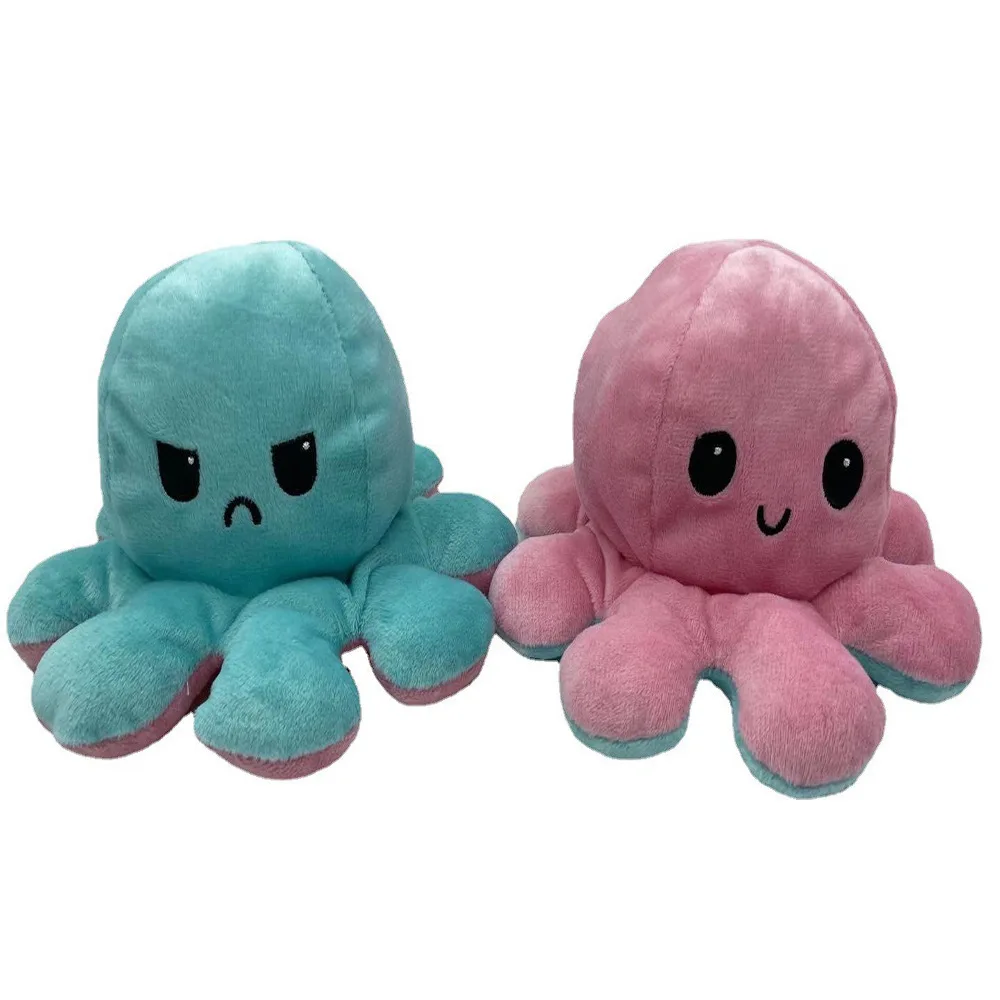 Custom Soft Animal Flip Plush Toy Stuffed Animals Toys Cute Plush Cartoon Doll Octopus Flip Reversible Octopus Plush Bed Pillows