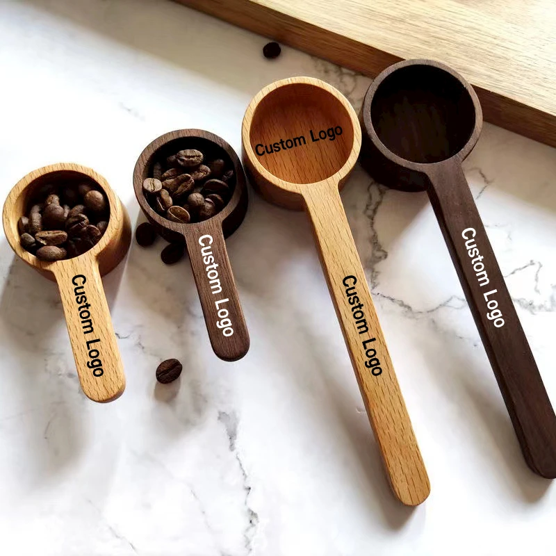 Black Walnut Wooden Coffee Measuring Scoop Wooden Tableware Coffee Tea Measuring Spoon
