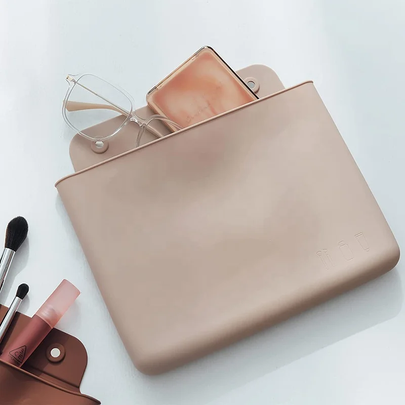 Travel Toiletry Makeup Brush Storage Bag Case Holder Silicone Cosmetic Brush Bag
