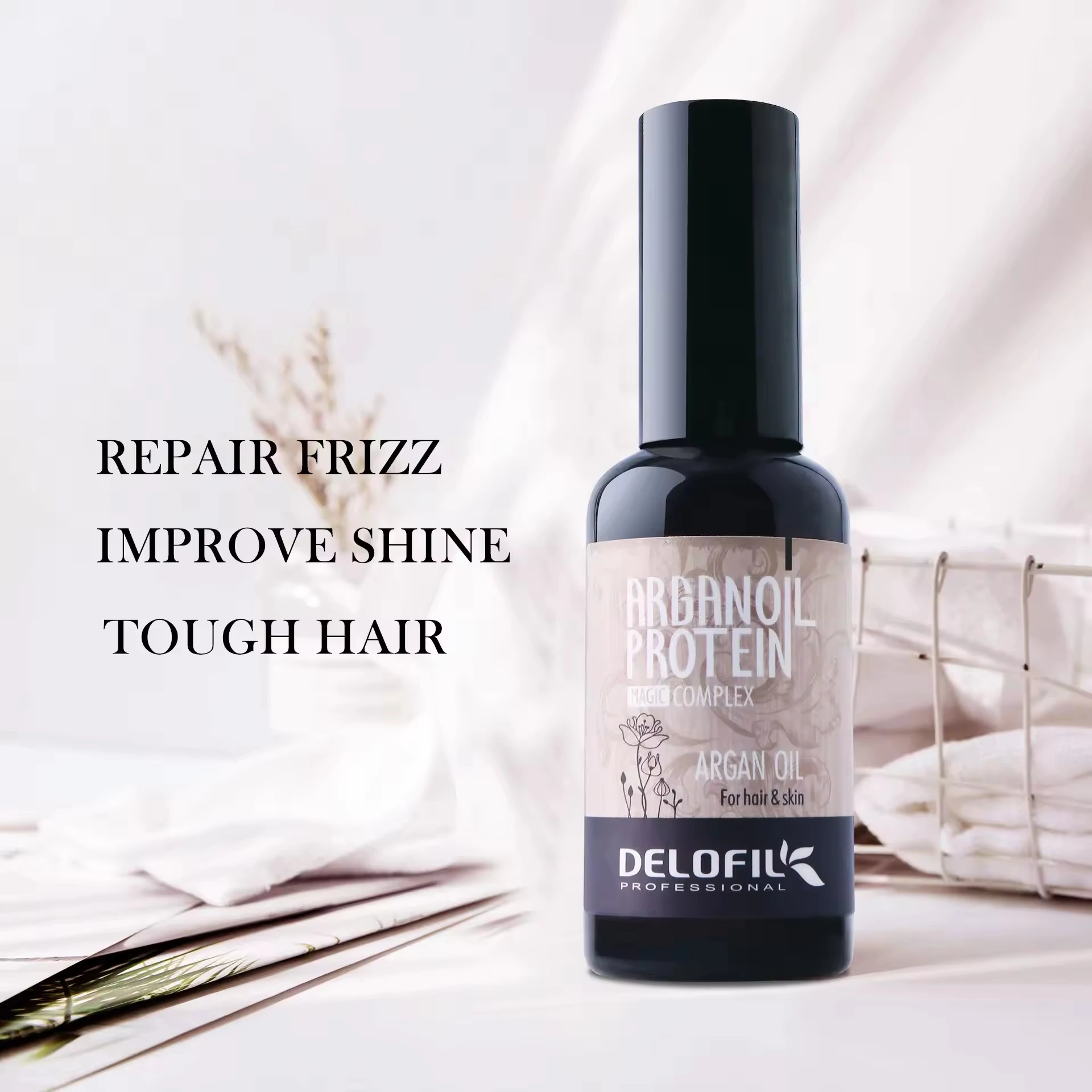 Wholesale manufacturer Delofil Organic Argan Oil Hair Serum Essential Hair Oil Treatment Nourish Repair Hair argan Oil oem/odm