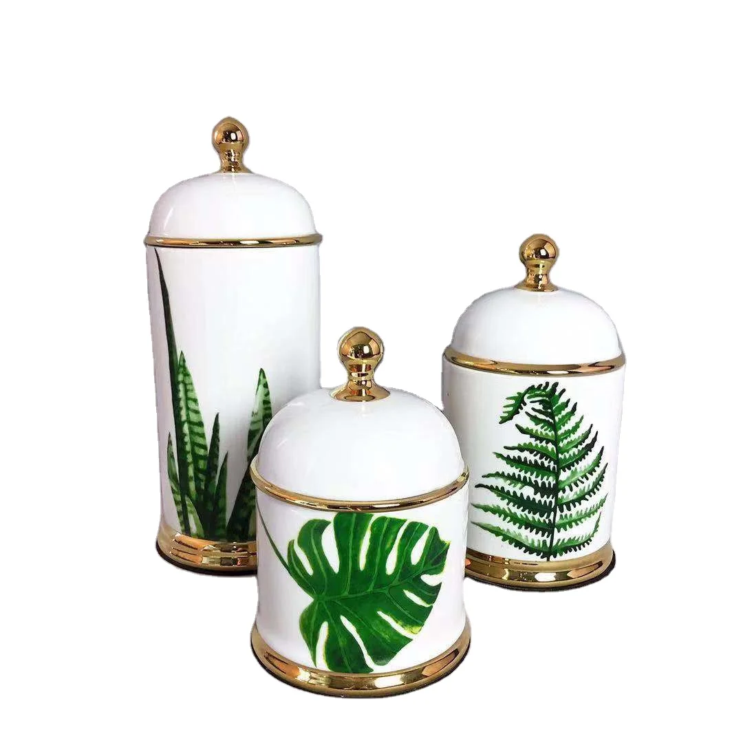 Nordic style home accent decor modern minimalist accessories luxury decorations for home flower ceramic white vases lidded jar