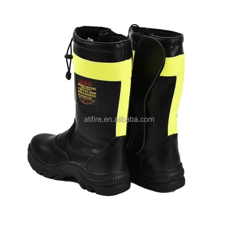 Кожаные ботинки для пожаротушения со стальным носком огнестойкие устойчивые к проколам пожарная обувь EN 15090 OEM