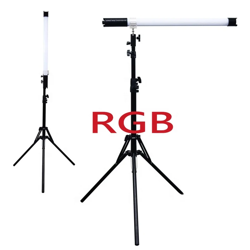 handheld rgb led tube video light stick 120cm 640 LED wireless app photographic lighting dmx rechargeable lamp with tripod stand