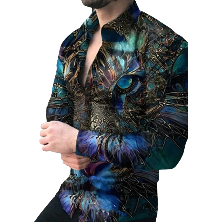 best quality Ready to Ship plus size latest shirts for men man flower shirt