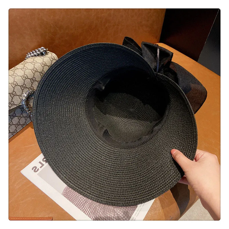 New Ladies Straw Sun Hat Sunshade UV Protection Summer Big Brim Beach Sunscreen Straw Hat