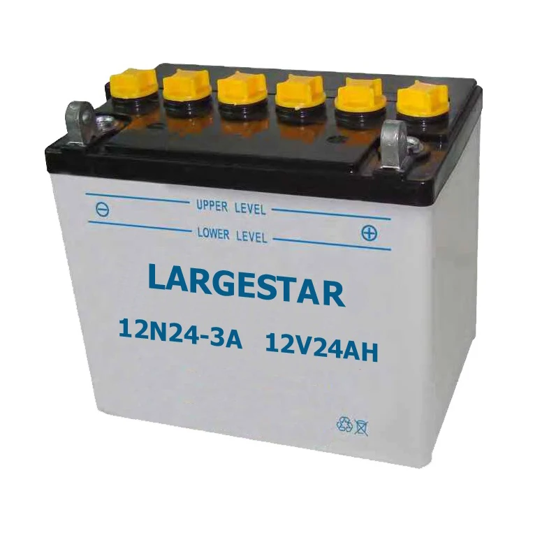 High performance 12N24-3A 12v dry charged mf lead acid motorcycle battery