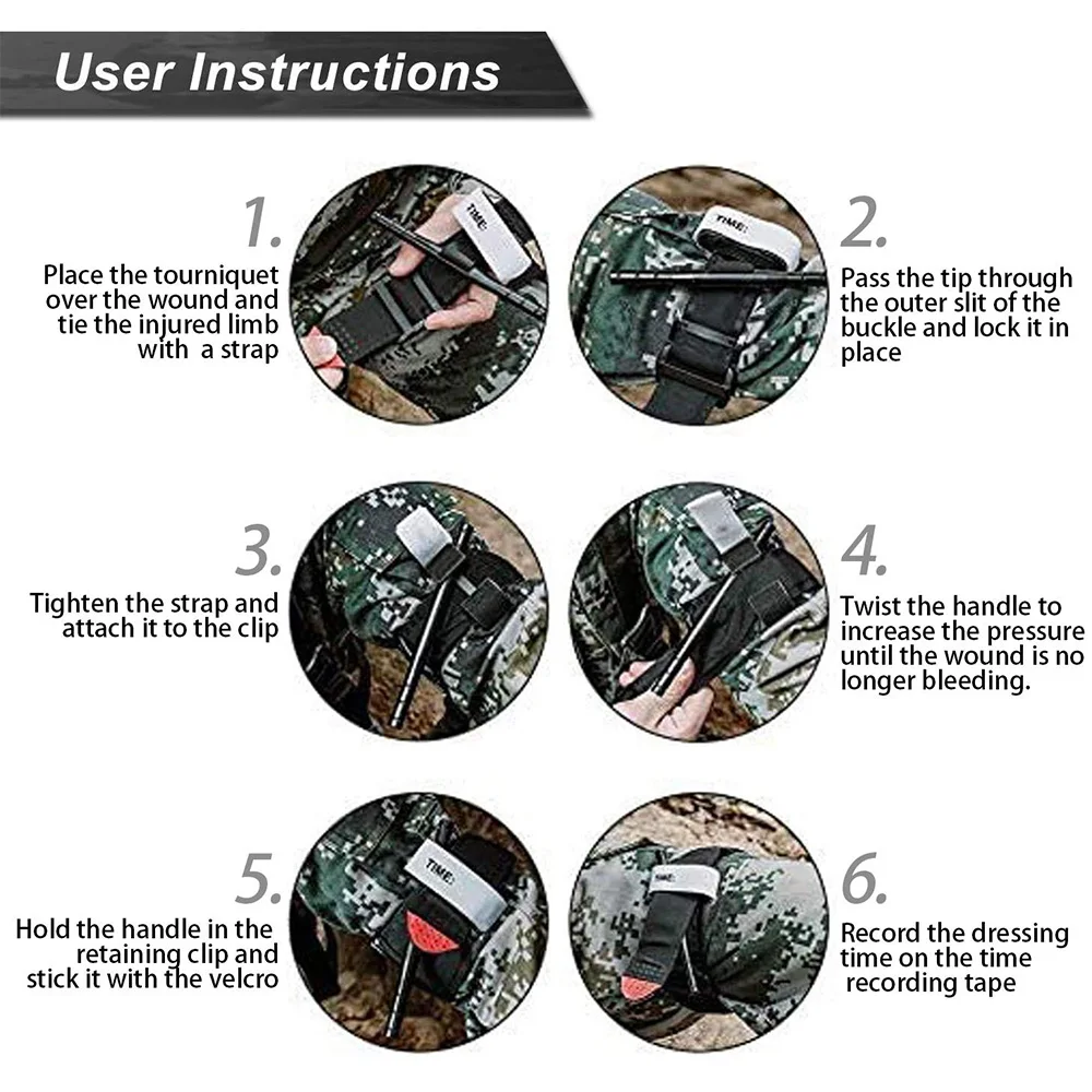 Tourniquet, 1 Pack - The Fastest, Safest, Most Effective Combat Hemostatic Control Single-Handed Application for Military