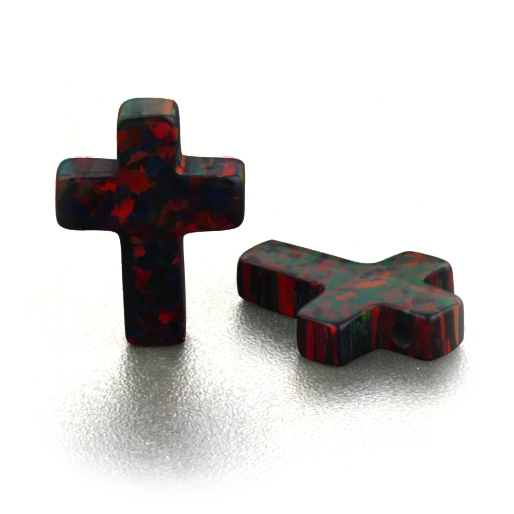 2024 заводская цена 7 5x10mm-12x16mm синтетический огненный опал в форме Креста OP71 драгоценные камни