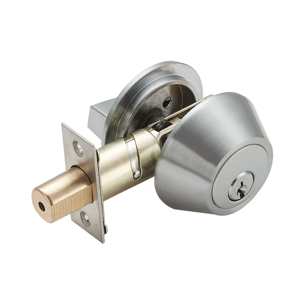 Credit-Hounoured Standard Single Cylinder Double Cylinder Deadbolt  in Satin Stainless Steel