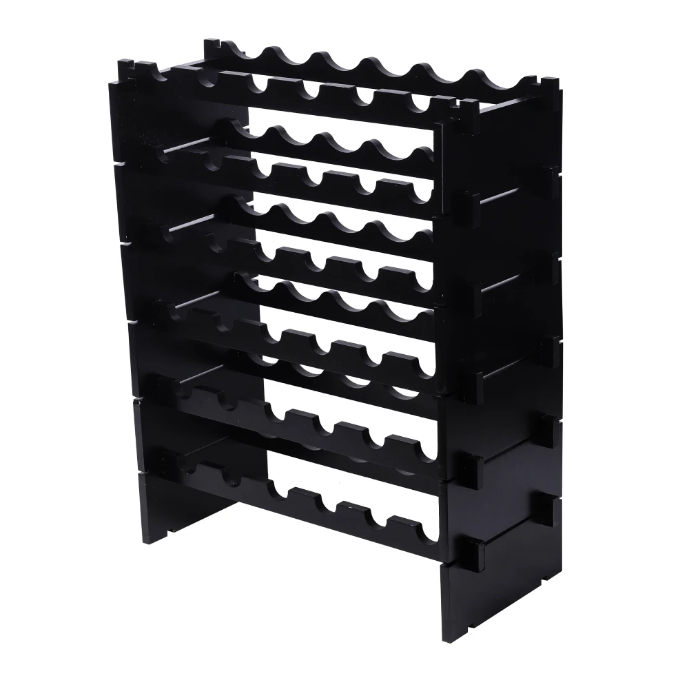 Free Shipping Black Free Standing Wooden Stackable Modular 36 Bottles Wine Rack Storage Stand Display Shelves