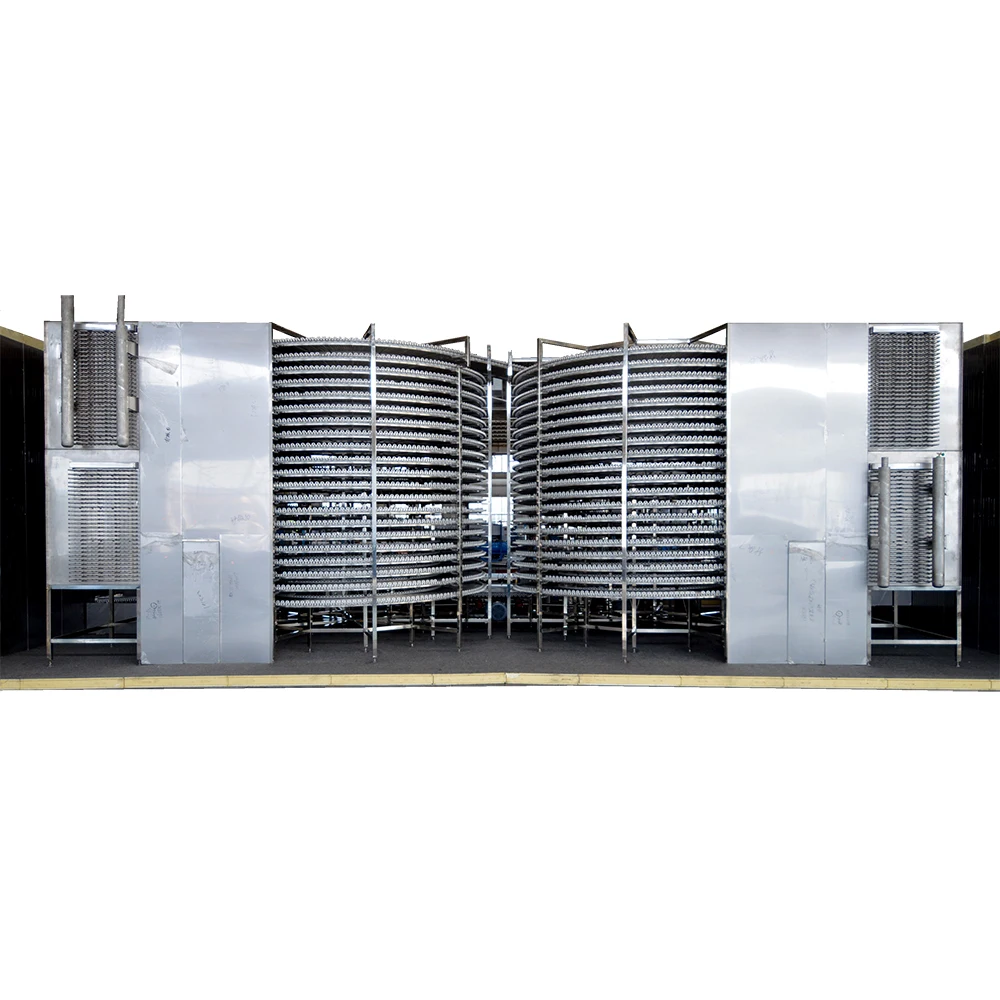 Double Spiral IQF Tunnel Quick Freezer for Vegetable/Seafood Processing Plant