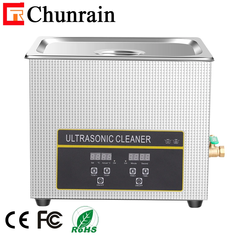 FCC CE ROHS Ultrasonic cleaner 10L CR-040S 240W 40KHZ 80KHZ for Labs Pipettes Test Tubes Medical  Dental Surgical Instruments