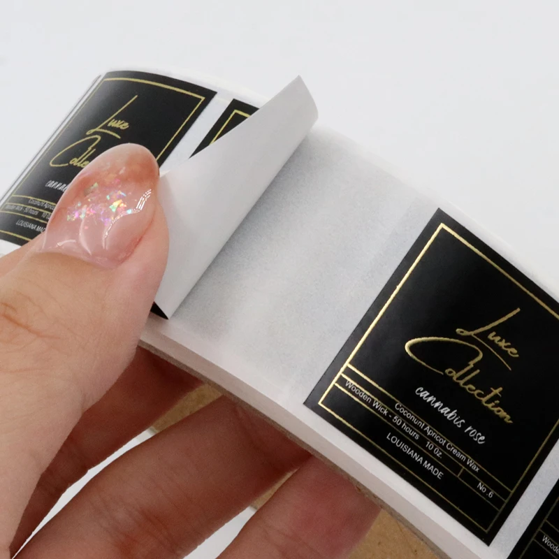 Custom Self Adhesive Metal Letters Label Vinyl Sticker Painted Gold Color Foil Sticker Private Logo Label