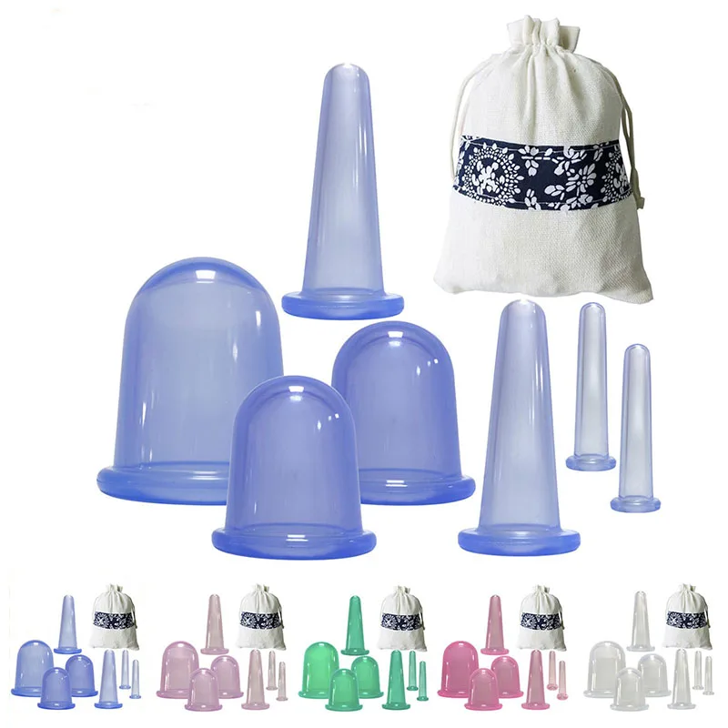 anti cellulite therapy facial cupping set tool for face low moq custom silicone cupping cup