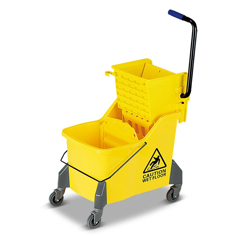 good  quality  Plastic Side Press 42L Mop Bucket with Wringer Trolley  for Commercial floor mop