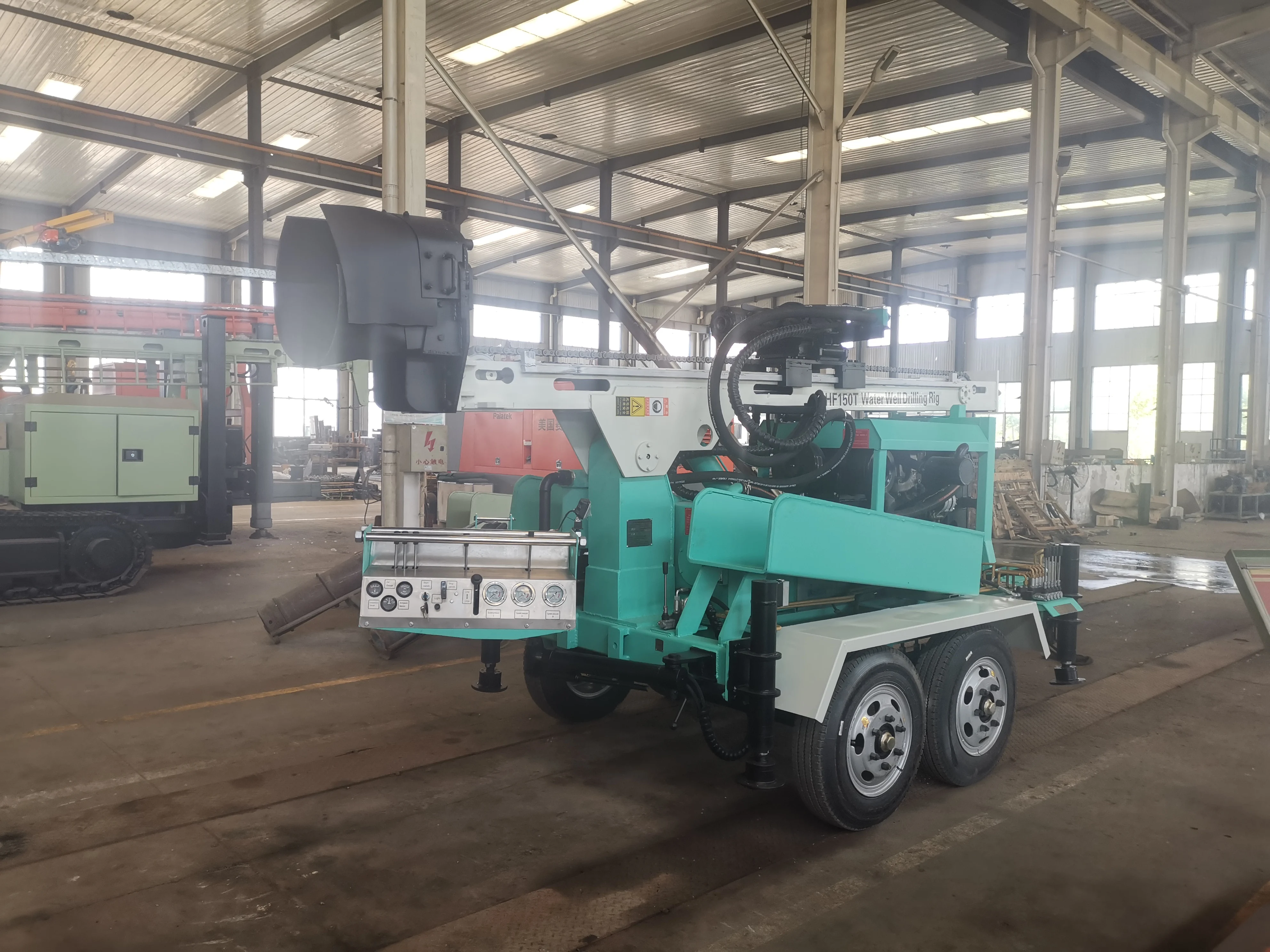 HF180T Trailer 180m 200 meters Full Hydraulic portable wheel borehole water well drilling machine price mining machinery