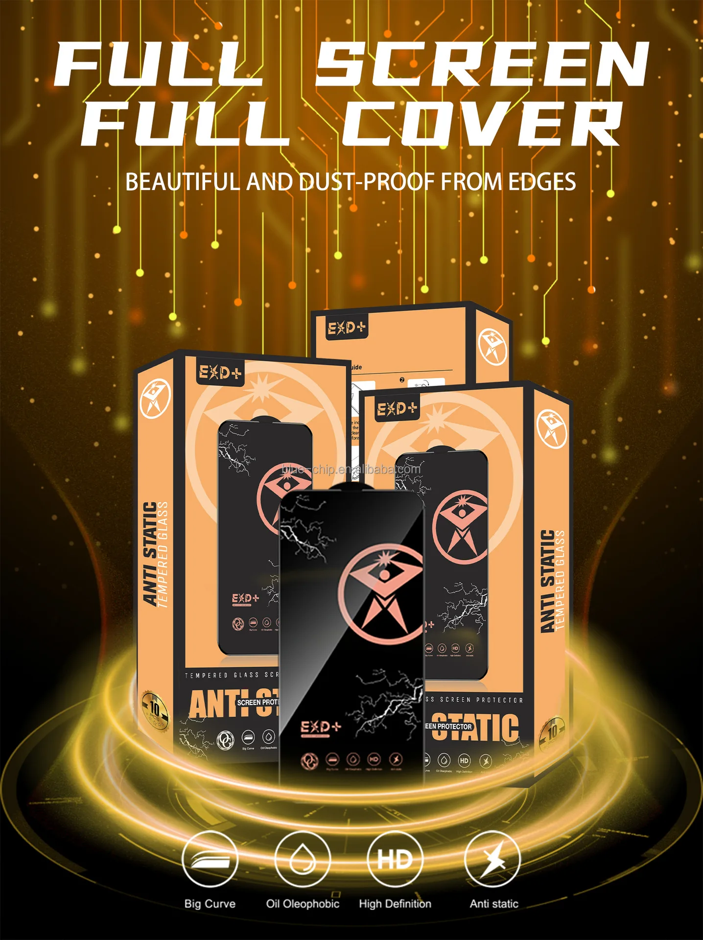 Anti Fingerprint Oil 9D 0.3Mm Og Tempered Glass Film Antistatic Mobile Phone Cell Screen Protector For Infinix Hot 50 Pro 4G