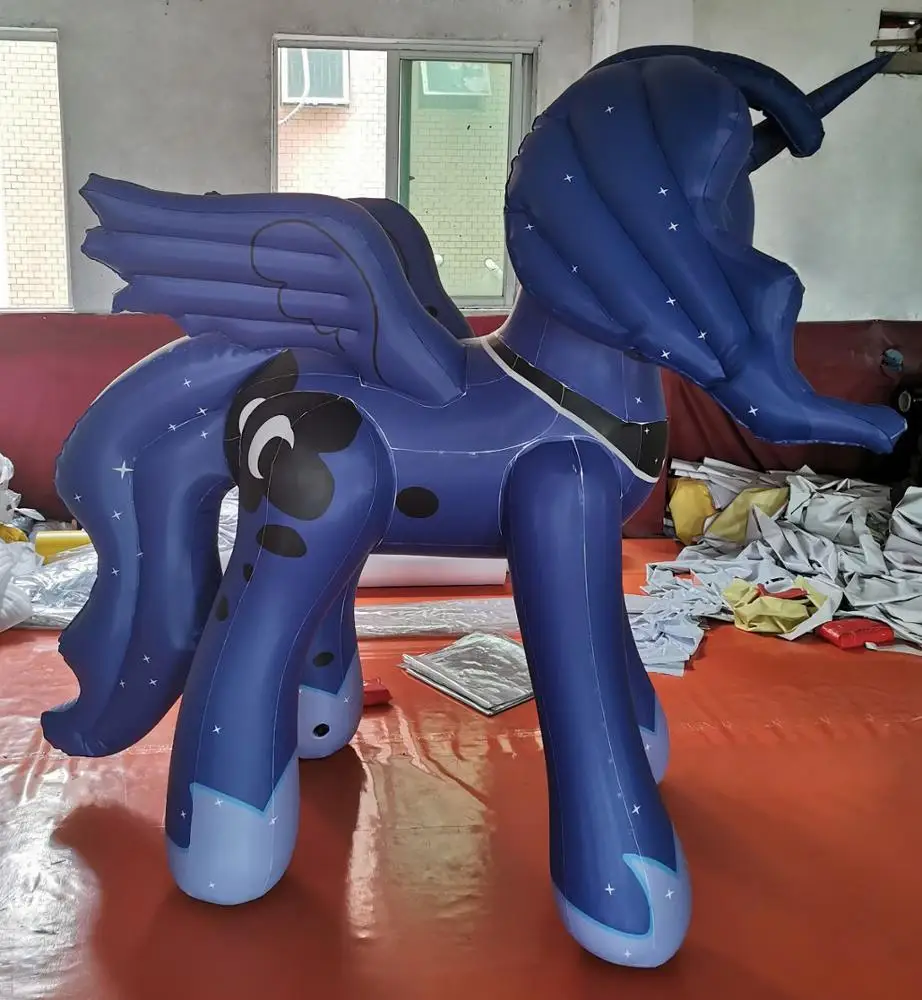 PVC Cute Inflatable dark  Pony Cartoon for Play