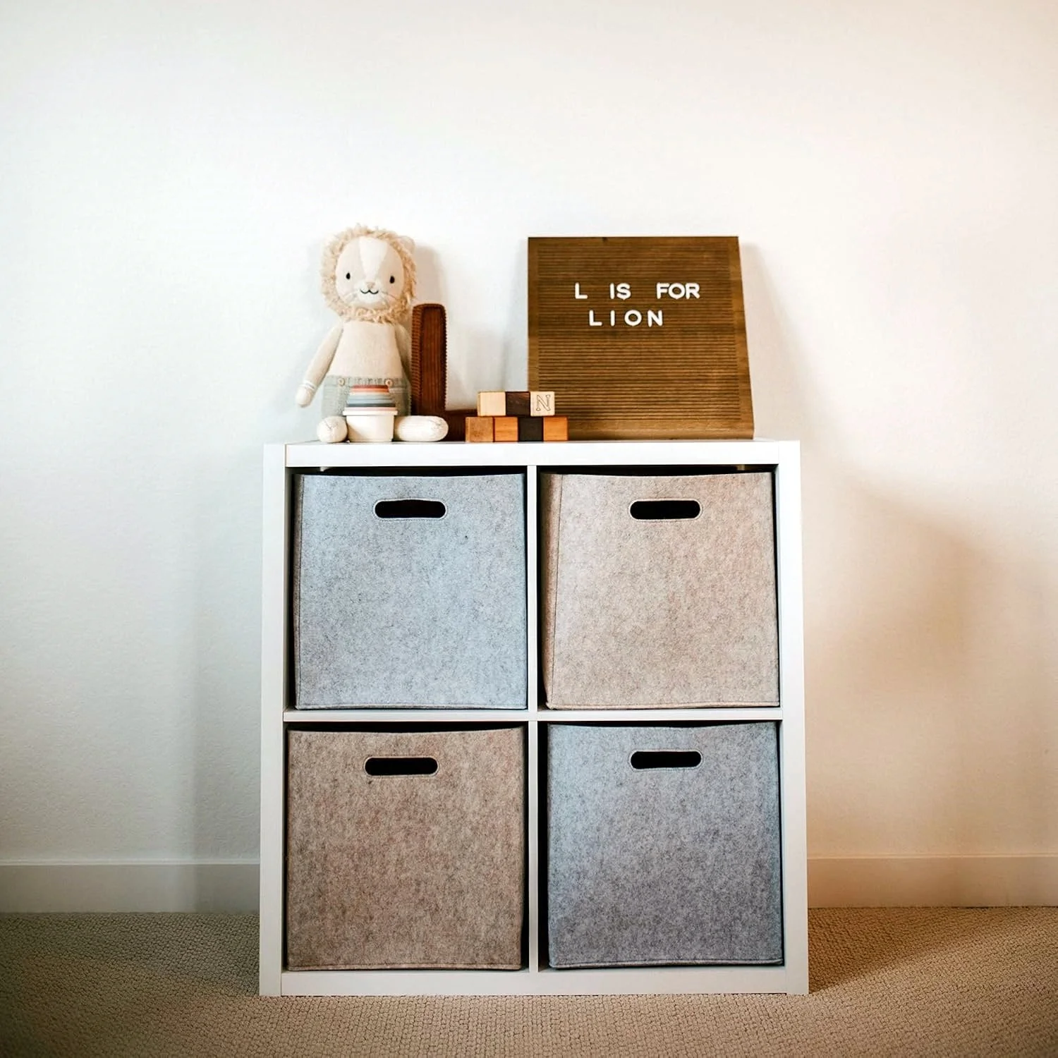 Collapsible and Portable Versatile Felt Storage Cube Bin for Cube Organizer and Closet Organizers