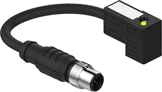 Gsee C type AC/DC  IP67 waterproof show LED and reduces Industrial solenoid valve Socket with  PVC PUR cable