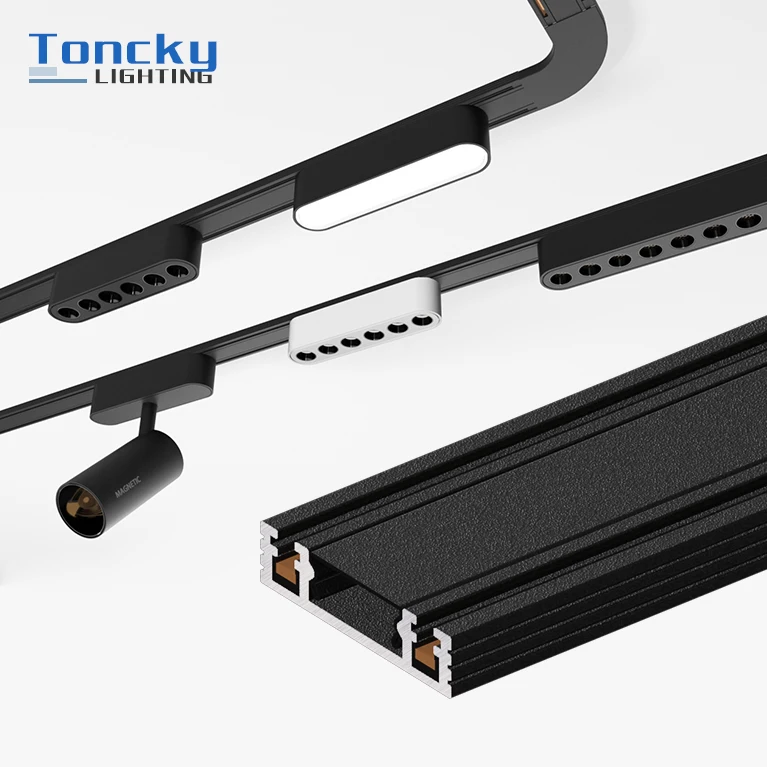 Magnetic Flood Light Commercial Led Linear Rail Track Light System Ultra-Thin Mini Magnetic Track Light
