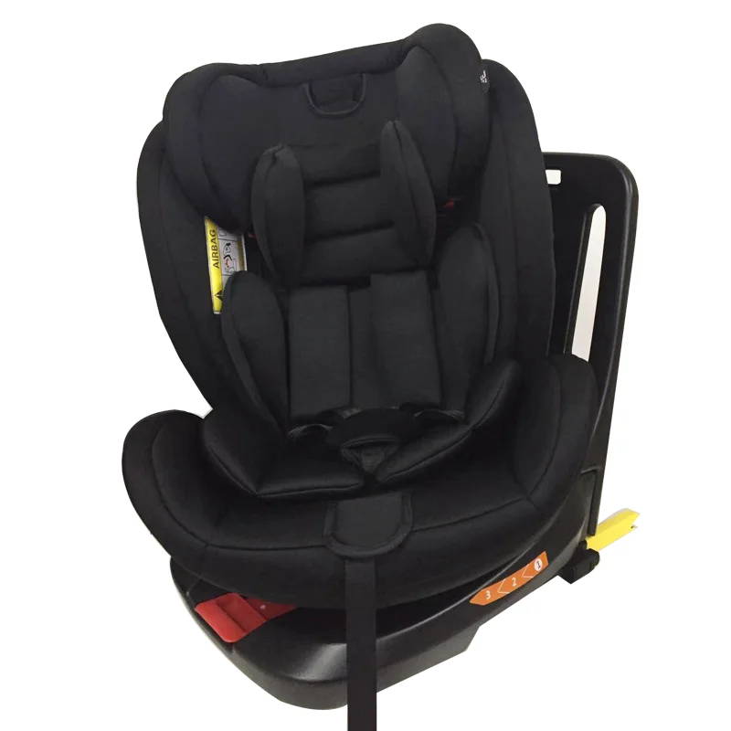 
360 rotating spin black & gray car baby convertible safety seat for kids 0 - 12 years group 0 + 1 2 3 with ISOFIX 