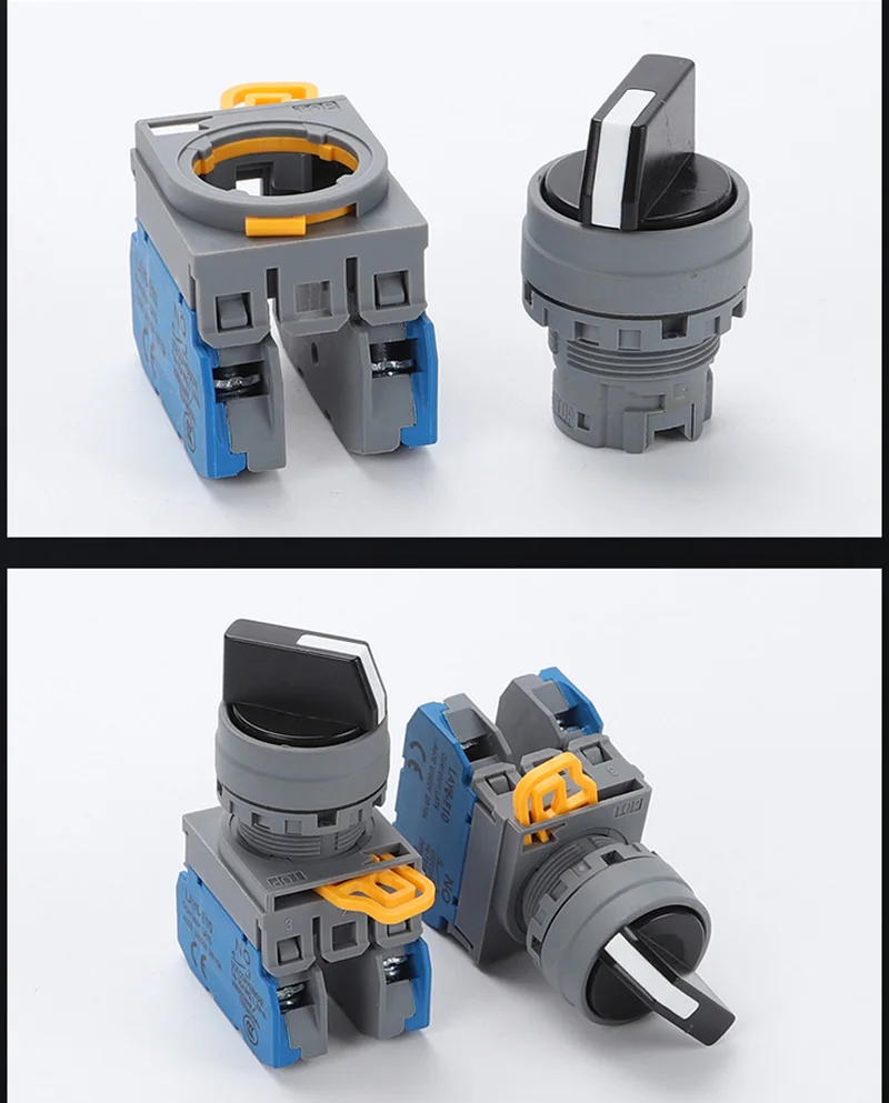 22MM Latching Momentary 2 3 Position 10A LAY6 Selector Knob Rotary Switch LED Power on Off Switch for Control Cabinet
