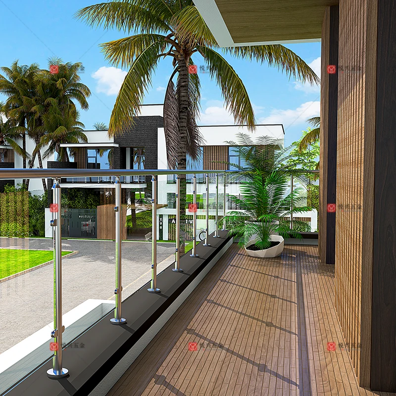 Glass Stairs Railing Design Most Purchased 304 316 Stainless Steel Outdoor Rail Top Mounted Rail Balcony Glass Balustrade Post