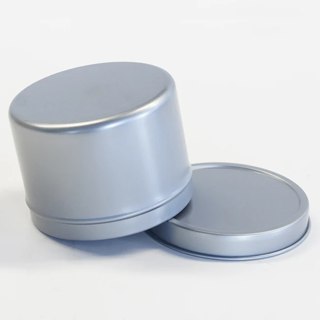 
Deep Round Slip Lid Tin Can for 2OZ Silver Grey Candle metal box 