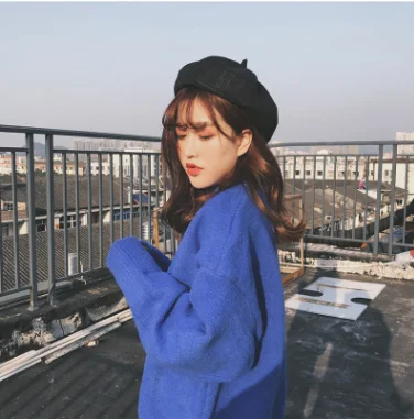 
Plaid pumpkin hat children autumn and winter Korean fashion literature retro Beret Japanese soft girl with British octagonal hat 