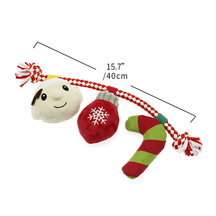  Christmas Design Customized Supply Innovational Plush With Squeaky Pet Dog