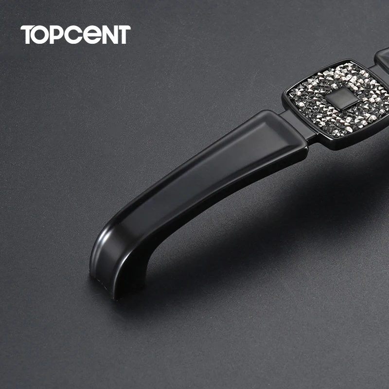 TOPCENT 128mm Diamond Long Square Cabinet Drawer Knob Crystal Glass Pull Handle