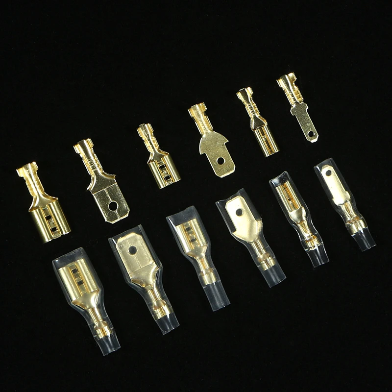 Plug spring connector spade type quick crimp terminals 900PCS boxed male female 2.8mm4.8mm6.3mm with insulation sheath