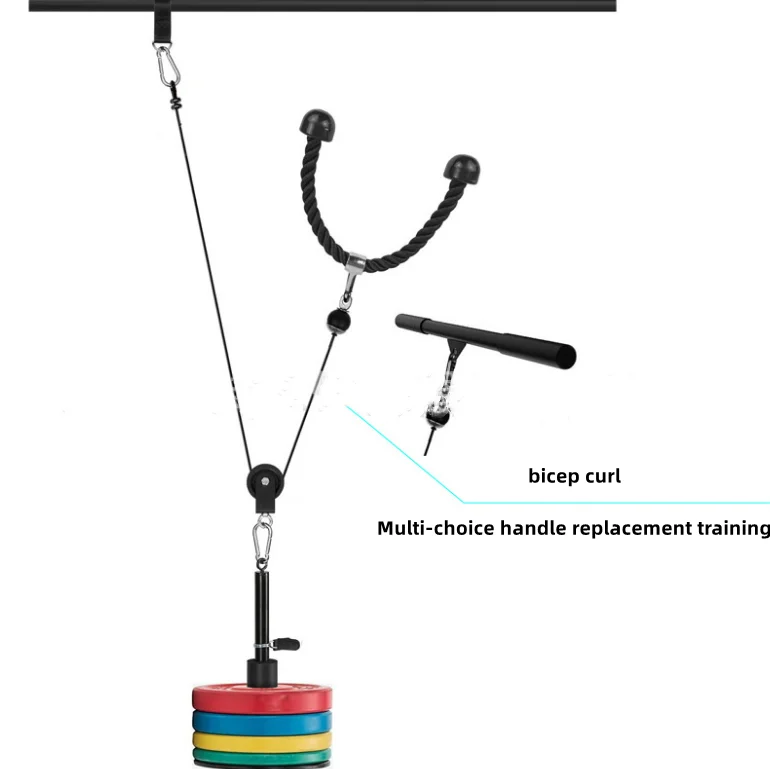 household  Wire Rope Pulley Set Professional Pulley Cable Machine Triceps Trainer Pull Down Rope