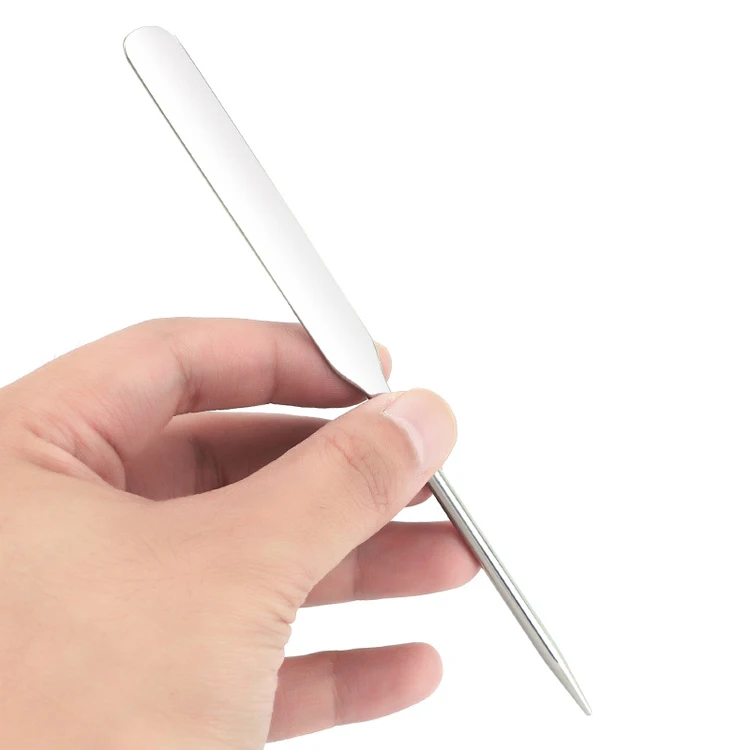Stainless Steel Double Ended Mixing Foundation Beauty Spatula Hand Palette Mixing Spatulas Makeup Cosmetic Spatula Palette Knife