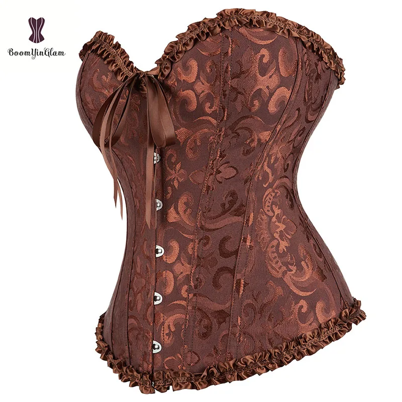 Fashion Slimming Bustier Overbust Corselet Plus Size Underwear Body Lifter Slimming Sheath Corset Top With 6 Busk Snaps