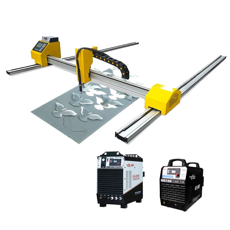 CNC plasma Oxy- fuel flame metal steels cutting machine  Huayuan LGK 63A cutting power 120 160 200A  dual rails