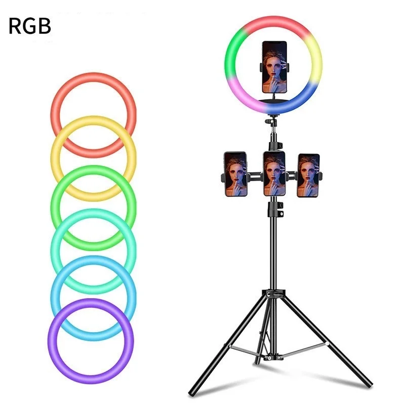 Светодиодная лампа с регулируемой яркостью RGB 20 видов цветов для фотосъемки Youtube Instagram Live Stream Selfie Bar Show Event