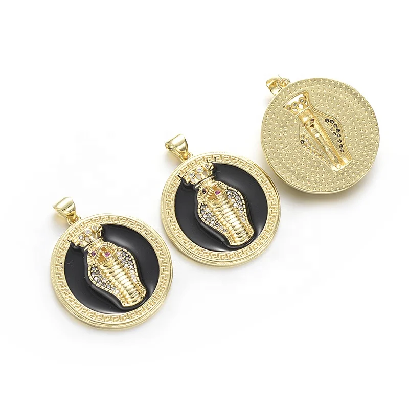 Cliobeads 18k Gold Plated Custom Jewelry Elephant Enamel Blue Eye Heart Charms Pendant For Necklace Making